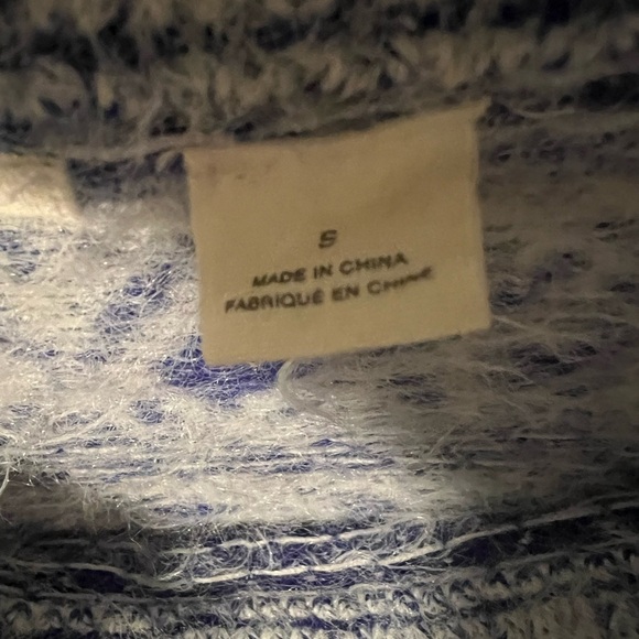 Anthropologie Sleeping On Snow Faroe Off Shoulder Sweater Blue Small - Picture 7 of 12